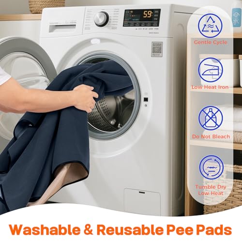 Washable Dog Pee Pads Extra Large 48"x48" – 2 Pack Super Absorbent, Quick-Dry Non-Slip Reusable Puppy Pads for Playpen, Crate & Floor, Pet Training Mats for Housebreaking & Incontinence - size: 48x48 Inch (Pack of 2)
