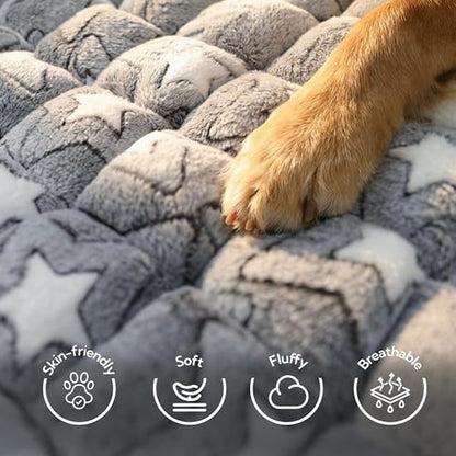 Dog Bed for Car Back Seat Soft Plush Backseat Pet Bed Mat Non-Slip Travel Pet Mat, Fuzzy Plaid Dog Seat Cover, Fit for Backseat Extenders and Trucks SUVs (Star, 54" x 24.8") - color: Star