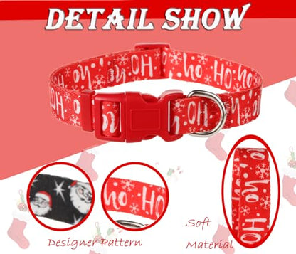 Christmas Dog Collars for Medium Dogs, 2 Pack Quick Release Cute Xmas Dog Collar - color: Christmas, size: M