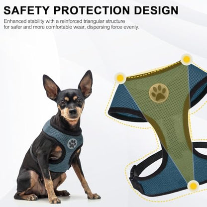 BINGPET Small Dog Harness, No Pull Dog Harness Small Sized Dogs, Soft Light Breathable Mesh Puppy Vest with Safety Buckle-Adjustable Step in Pet Harnesses for Easy Walking, Running, Training - color: Navy Blue, size: XS (NECK: 10", CHEST: 10"-14")