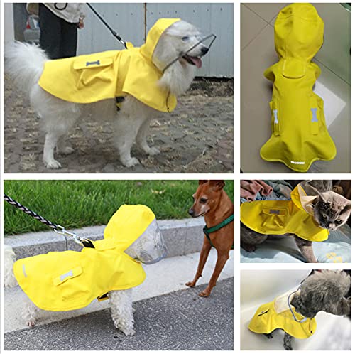 Waterproof Dog Raincoat, Adjustable Reflective Lightweight Pet Rain Clothes with Poncho Hood (X-Small, Yellow) - color: Yellow, size: X-Small(4-9lb)