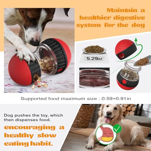 Interactive Dog Puzzle Toy - Adjustable Treat Dispensing Food Dispenser Slow Feeder Dog Treat Ball, Dog Enrichment Toys to Keep Them Busy for Small Medium Large Dogs