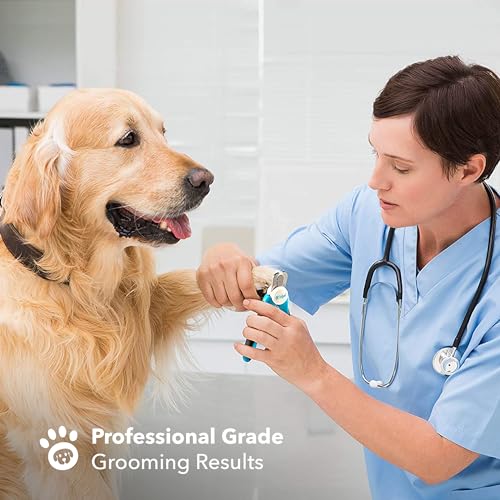 Boshel Large Dog Nail Clippers with Safety Guard to Avoid Over-Cutting Nails and Free Nail File, Razor Sharp Blades, Professional at Home Grooming - size: Large/Medium