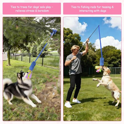 Squeaky Dog Tug Toy, Interactive Tug of War Rope Toys for Small Medium Large Dog, Soft Chenille Chewing Dog Rope Toys for Puppy Training and Play Games - color: Orange