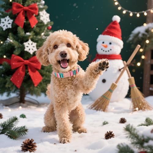Lionet Paws Chirstmas Dog Collar, Cute Red Green Stripe Dog Collars with Metal Buckle for Puppies and Cats, XS, Neck 8-12 inches - color: New Xmas, size: X-Small (Pack of 1)