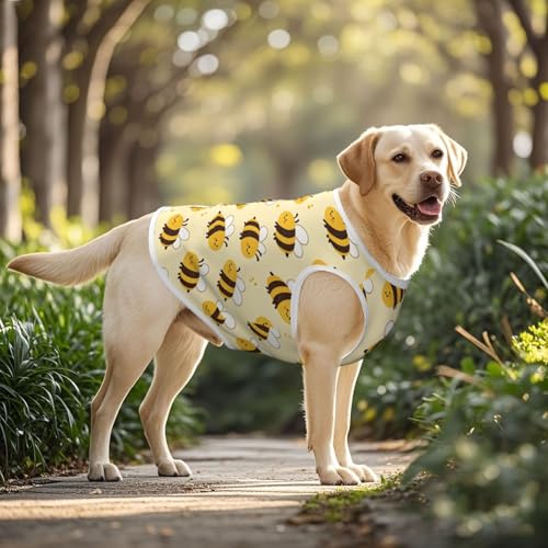 SWEET TANG Dog Shirts Cooling Quick Dry Summer Dog Clothes for Medium Large Dogs, Lightweight Breathable Cooling T-Shirt Cute Bee Pattern, 3X-Large - color: Pattern (224), size: 3X-Large