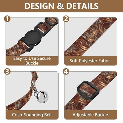 Flowing Brown Bronze Dog Collars for Small Dogs, 2 Pack Collar with Bell for Dog Puppy - color: Flowing Brown Bronze