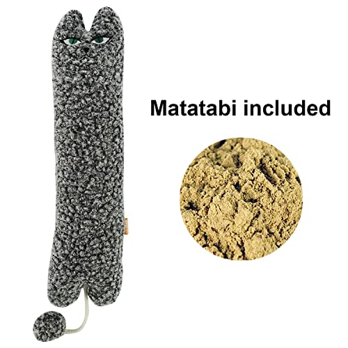 TTcat Catnip Silvervine Matatabi Pillow for Cats & Kittens,Cat Kicker Toy,Large Size Cat Pillow Soothing Plush Cat Toy(Grey). - color: Grey