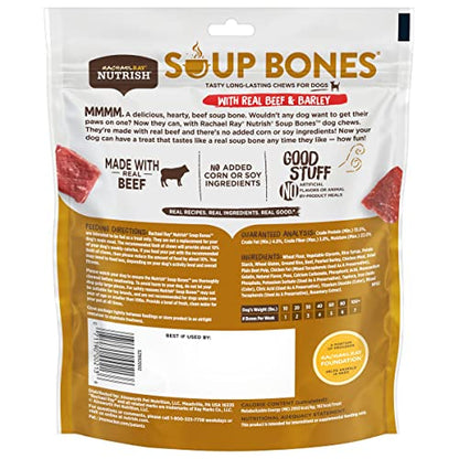 Nutrish Soup Bones Premium Dog Chews with Real Beef and Barley, 11 Chews, Packaging May Vary (Rachael Ray) (Pack of 2) - size: 23.04 Ounce (Pack of 2)