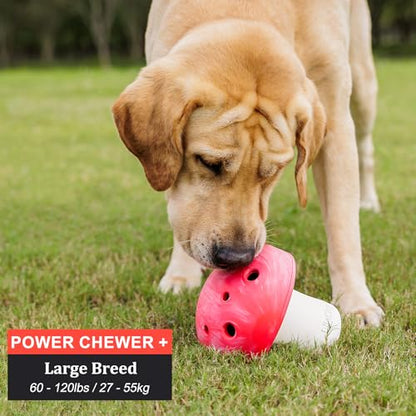 Natural Rubber Dog Enrichment Toys for Large Dogs, Slow Feeder to Keep Them Busy - Lifetime Replacement - Durable Treat Dispensing Dog Puzzle Toys for Large Breed - color: Mushroom Slow Feeder
