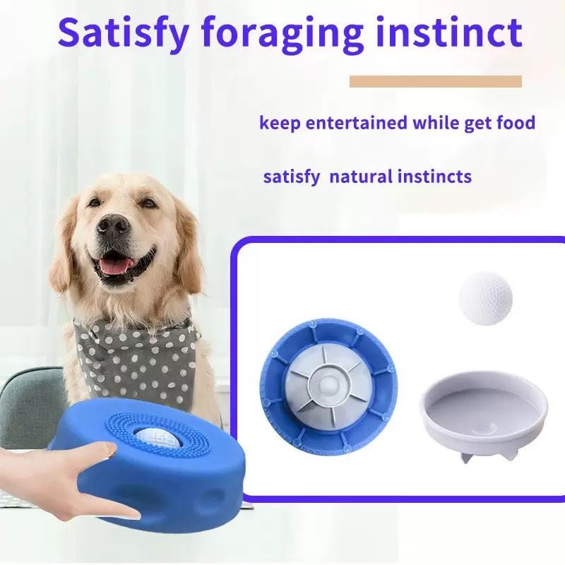 Slow Feeder Dog Lick Bowl with Rolling Ball,Anti-Slip Silicone Puzzle Feeder for Liquid Treats,Bone Broth,Yogurt,Wet Food,Anxiety Relief Enrichment Lick Toy for Large Medium Small Dogs & Cats (Black) - color: Black