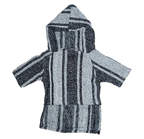 Mexican Dog Poncho Doggo Hoodie Baja Ponchos Blanket for Dogs Costume Pup Crew Pajamas Chihuahua Sweater Clothes from Small, Medium to Big Dog Made in Mexico with Recycled Fabric (6, Gray) - color: Gray, size: 6