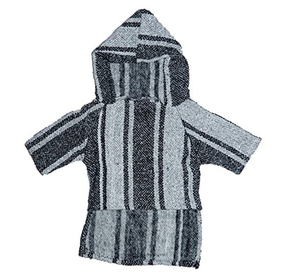 Mexican Dog Poncho Doggo Hoodie Baja Ponchos Blanket for Dogs Costume Pup Crew Pajamas Chihuahua Sweater Clothes from Small, Medium to Big Dog Made in Mexico with Recycled Fabric (6, Gray) - color: Gray, size: 6