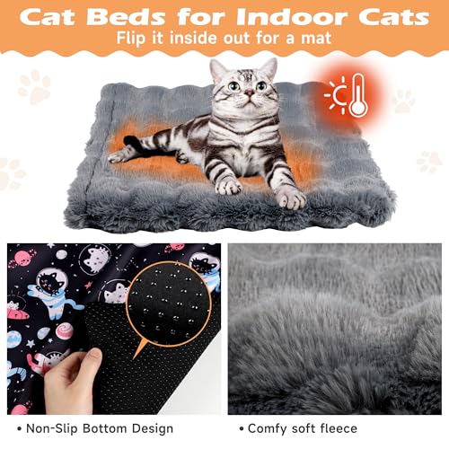 Self Heating Cat Sleeping Bag for Indoor Cats Bed Cave Self Warming Pad Sack Cozy Pet Nest Snuggle Bed for Small Dog 21.9" x 23.6"
