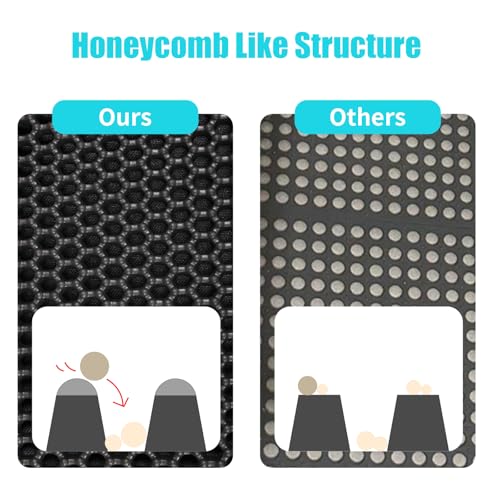 Cat Litter Mat, Kitty Litter Collector, Double Layered Honeycomb Design Waterproof, Anti Urine, Anti Slip, Easy to Clean, Limit Garbage (23"x14.5", Black) - color: Black, size: 23" x 14.5"