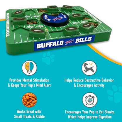 Pets First NFL Buffalo Bills Large Puzzle Toy, Dog Puzzle Treat Toy, New Large Size, Interactive Dog Treat Toy, Dog Slow Feeding Toy - color: BUFFALO BILLS, size: Large