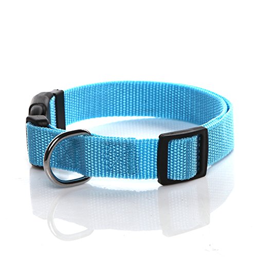 SALO Nylon Dog Collar, Adjustable Dog Collars for Medium Large Dogs,3/4 Inch Wide - color: Blue, size: 3/4"x 14-21"