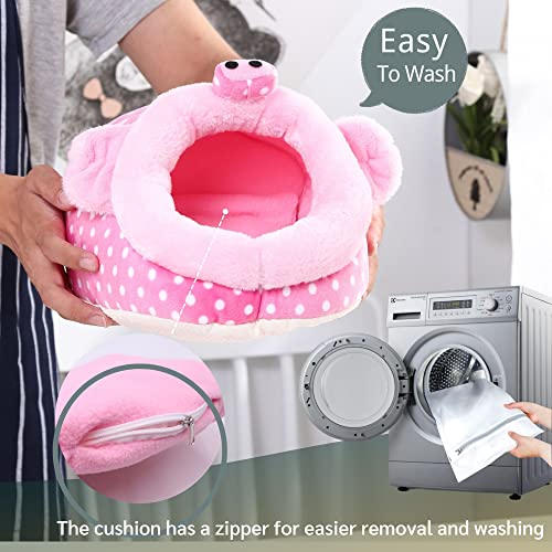 Animal Bed Guinea Pig Accessories Cage Habitat Toy Hideout House Washable(L,Pig) - color: 2-Pig, size: L