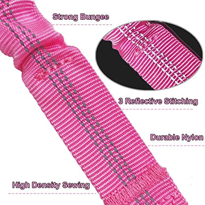 Bungee Dog Leash Extension, 18”Dog Shock Absorber Extender, Works with Any Leash for Walking, Jogging, Training, Playing - color: Pink