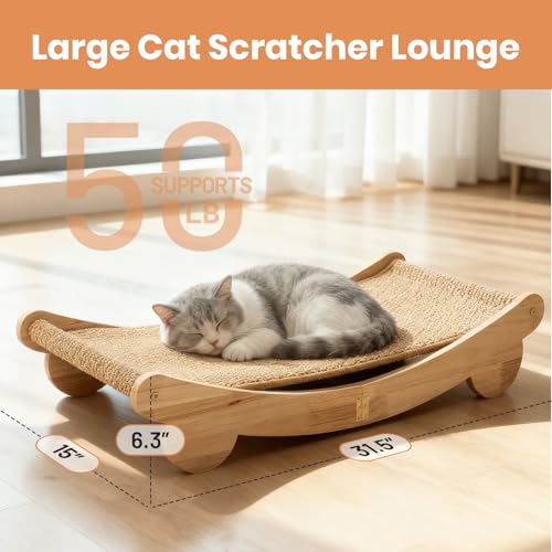 Ordora Cat Scratcher & Mat Set: 31.5" Extra Large Cat Scratch Pad&Bed – Cat Wall Scratcher Protects Sofas and Furniture – Ideal for Indoor Cats to Scratch and Rest - size: Extra Large scratcher+mat