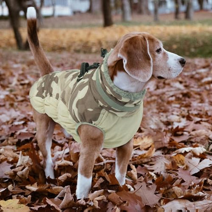 Lelepet Warm Dog Winter Coat Dog Coats for Small Dogs Waterproof Dogs Jacket with Harness Built in Reflective Cold Weather Coats Windproof Zip-Up Winter Fleece Vest Snowsuit Chihuahua Desert Camo - color: Desert Camo, size: X-Small