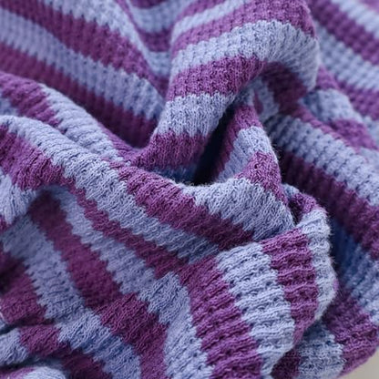Fitwarm Purple and Violet Striped Dog Pajamas, Waffle Dog Clothes for Small Dogs Girl Boy, Puppy Onesie with Feet, Pet Cat Outfit, XXL - color: DarkViolet, size: XX-Large