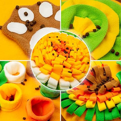 Washable Dog Snuffle Mat with Squeaker, Non-Slip Feeding Mat for Brain Games/25x17 Inch, Yellow - color: yellow