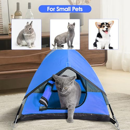 Cat Camping Tent, Cat Tent Bed, Pet Tent for Indoor Cat and Small Dog, Mini Tent (Blue, 21 x 21 x 14 Inches) - color: Blue