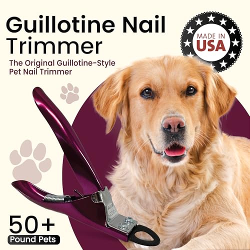 Resco Dog Nail Clippers – USA-Made Professional Guillotine Trimmer, Candy Series with Replacement Blade System – All Breeds - color: Candy Red, size: Large