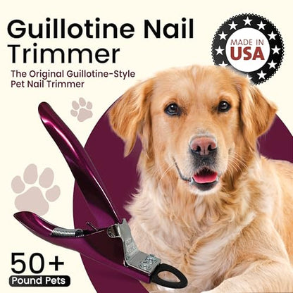 Resco Dog Nail Clippers – USA-Made Professional Guillotine Trimmer, Candy Series with Replacement Blade System – All Breeds - color: Candy Red, size: Large