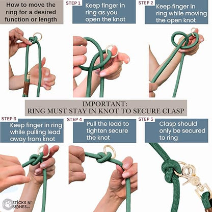 Hands Free Dog Leash, Waist Leash for Dog Walking, Running, Crossbody, Multifunctional, 2 Dogs, Dual Handle, Traditional Lead, Adjustable Lead 4.3ft - 7.5ft, 3/8" (10mm) Diameter. - color: Hunter Green