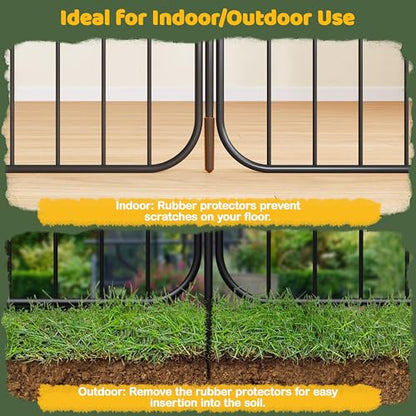 Yaheetech Dog Playpen for Puppy/Small Dogs, Foldable Pet Pen Expandable Fence with Door for Indoor/Outdoor Use, 32 Inch 8 Panels, Black - size: 32 inch