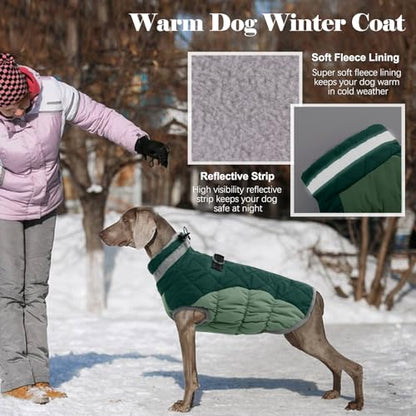 Lelepet Warm Dog Winter Coat Dog Coats for Small Dogs Waterproof Dogs Jacket with Harness Built in Reflective Cold Weather Coats Windproof Zip-Up Winter Fleece Vest Snowsuit Chihuahua Teal Green - color: Teal Green, size: X-Small