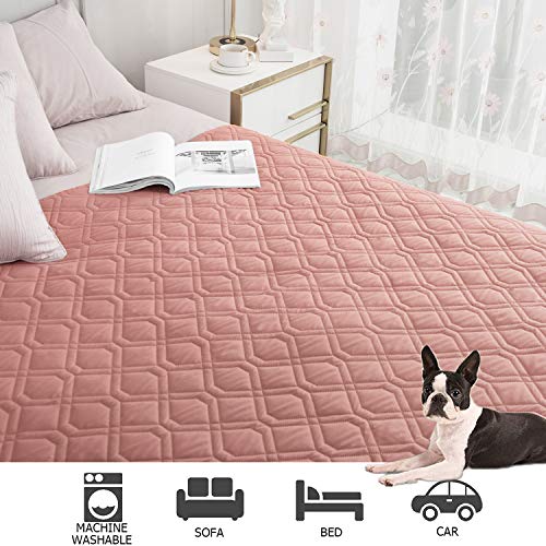 Ameritex Waterproof Dog Bed Cover Pet Blanket for Furniture Bed Couch Sofa Reversible - color: Pink+burgundy, size: 30x53 Inch (Pack of 1)