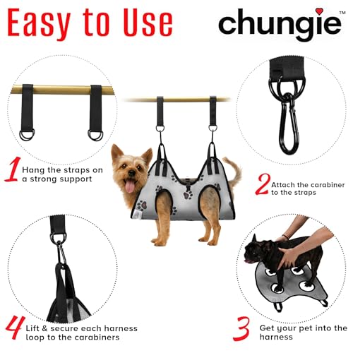 Dog Grooming Hammock for Cats – Pet Restraint for Nail Trimming with Pet Nail Clipper – Dog Sling for Grooming, Pet Hammock for Nail Cutting & Grooming Harness (Legs Spacing: 3.9-8.9”)/Max W:12lb) - size: XXS(leg spacing: 3.9-8.9")/8pound)