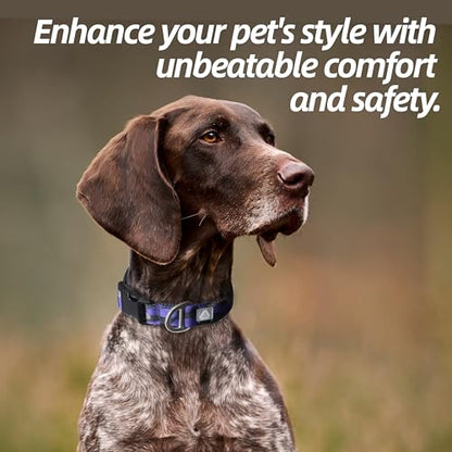 Soft Padded Dog Collar, Neck 12’’-20’’, Adjustable Heavy Duty Collar with 3M Reflective Logo for Medium, Large Dogs, Camo Purple, Medium - color: Camo Purple, size: Medium (Neck 12''–20'')
