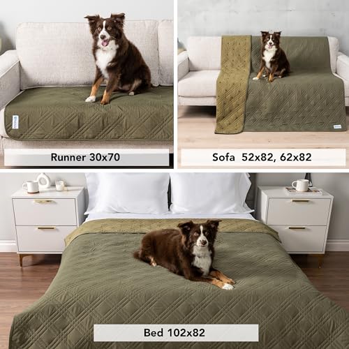 PetAmi Waterproof Dog Blanket Furniture Cover Protector - color: Olive Green, size: 52 x 82 Inches