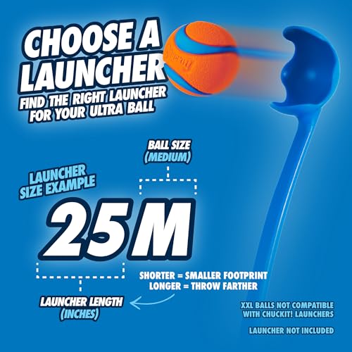 Chuckit! Ultra Ball Dog Toy - Medium Bouncy Fetch Balls For Dogs 20-60 lbs - Made from Durable Rubber - Floating Water Pet Toys - Size Medium - 2.5-inch Diameter - Pack of 2 - size: Medium, style: Medium (2 Pack)
