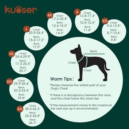 Kuoser Dog Winter Coat, Reversible Waterproof Dog Jacket with Reflective Strip, Warm Dogs Fleece Vest Adjustable Doggy Cold Weather Clothes Plaid Christmas Outfit Pet Apparel for Medium Dogs, Black M - color: Black, size: Medium (Chest Girth: 17.3-20.9''