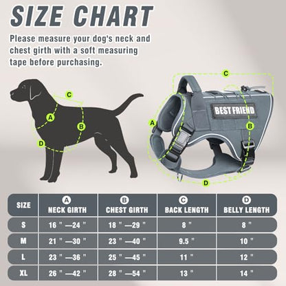 Tactical Dog Harness Small Sized Dog,No Pull Military Dog Vest with Handle,Reflective Heavy Duty Pet Harness for Walking Hiking Training Gray S - color: Gray, size: Small