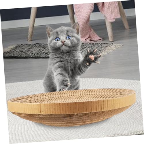 KALLORY 2pcs Replacement Cat Scratcher Pads Corrugated Cardboard Sturdy Wear-Resistant Floor Scratching Board for Indoor Cats Kitten Play and Furniture Protection