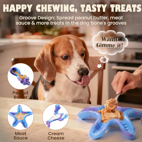 Last for Months, 3 Pack Indestructible Dog Chew Toys for Aggressive Chewers, Real Bacon Flavored Tougher Than Other Nylon Toys, Long Lasting Heavy Duty Durable Dog Bones for Large Dogs 15-70 lbs