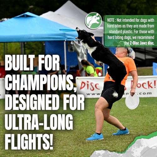 Hyperflite Z-Disc Competition Standard Dog Disc for Dogs (9.25″) | Discs Toys for Outdoor | X-Flash Ultra-Long Flights | Made in The USA | Champions Standard Plastic | 110 Grams | White