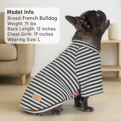 KYEESE 3Pack Small Dog Sweater, Soft Puppy Sweatshirt Stretchy Pullover Dog Sweater for Small Dogs Boy, Lightweight Fleece Cat Shirt Pet Clothes with Sleeves, S - color: 08# 3Pack(Blue+Grey+Blue Stripe), size: Small (4-8lbs)