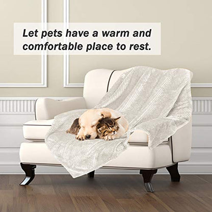 Dog Blanket,Soft Fuzzy Blankets for Puppy, Small,Medium,Large,X-Large Premium Fluffy Blankets Plush Fleece Throw Dog Bed, Couch, Sofa, Reversible Travel Warm Covers - color: Beige, size: M（30x40 inches）
