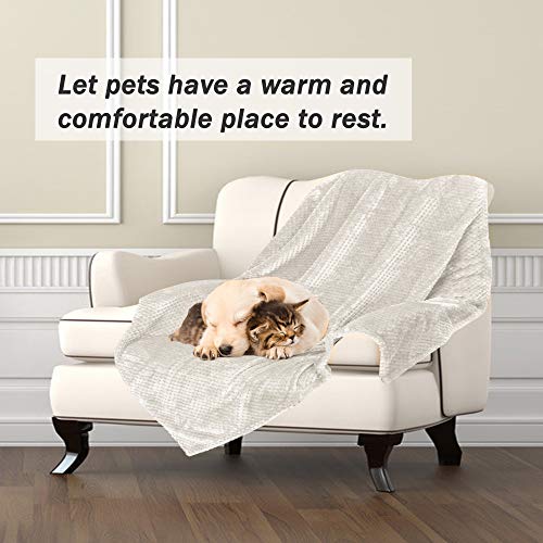 Dog Blanket,Soft Fuzzy Blankets for Puppy, Small,Medium,Large,X-Large Premium Fluffy Blankets Plush Fleece Throw Dog Bed, Couch, Sofa, Reversible Travel Warm Covers - color: Beige, size: L（40x47 inches）