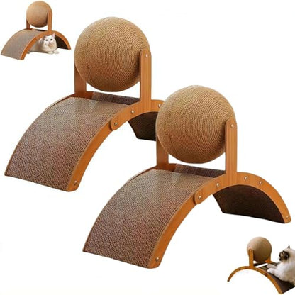 Interactive Cat Scratcher, Cat Scratching Post Design with Arch Bridge Balls-Stylish CatScratching Board, Natural Sisal Scratcher Ball, Fun and Engaging Scratching Post for Exercise - color: 2PCS Small, size: free size