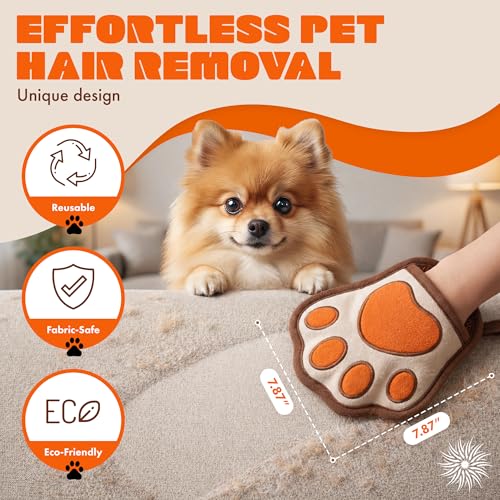 Blueppyness FurAway Glove – Electrostatic Pet Hair Removal Glove for Pets, Furniture, Carpet & Laundry | Reusable Lint Remover Mitt for Cat & Dog Hair | Soft, Durable, Fun Design & Improved Grip