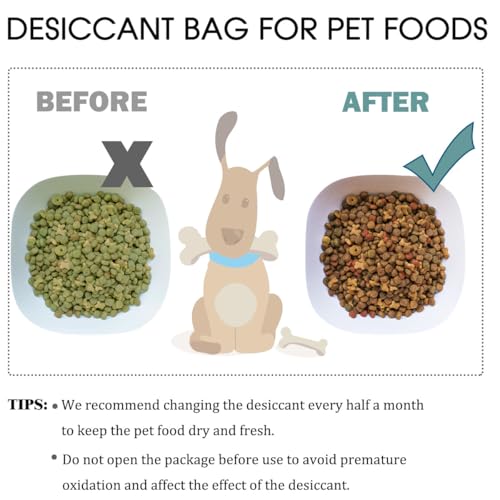 xcivi 6 Pack Pet Food Desiccant Bags for Voluas Automatic Cat Dog Pet Food Feeders Model VL001, VL002, VL003, VL004; Moisture-Proof Bag Desiccant Keep Pets Foods Dry and Fresh