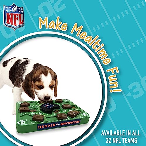 Pets First NFL Denver Broncos Puzzle, Interactive Dog Treat Puzzle Toy - color: DENVER BRONCOS, size: Standard